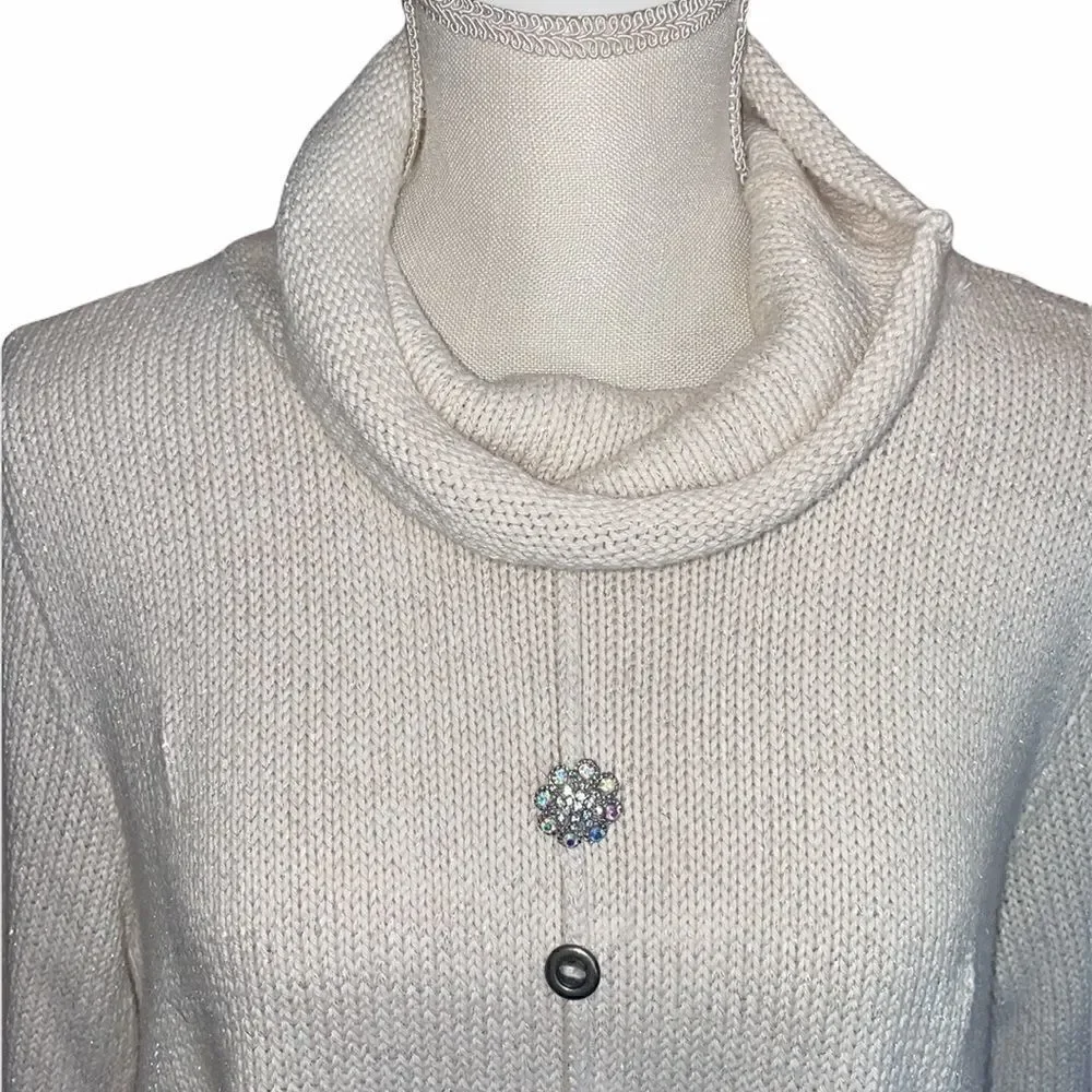Pure handknit cowl neck sweater